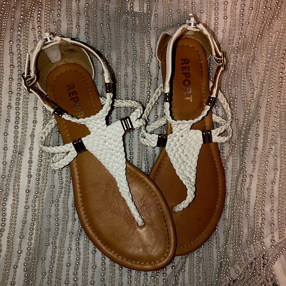White Braided Sandals 🌴